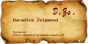 Daradics Zsigmond névjegykártya