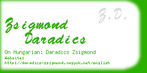 zsigmond daradics business card